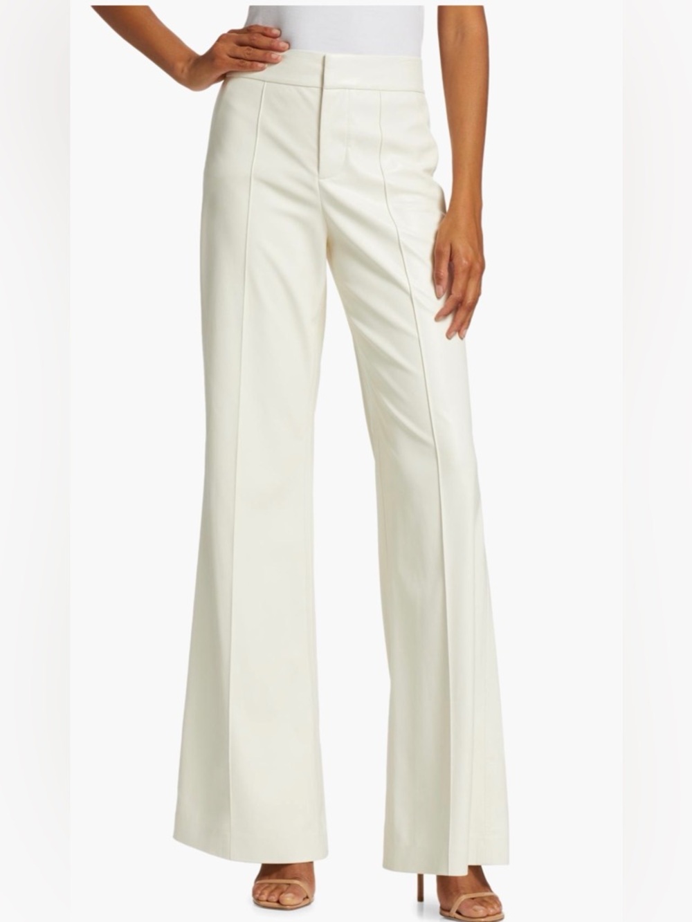 Alice + Olivia Dylan Faux Leather Flare Trousers - Picture 2 of 11